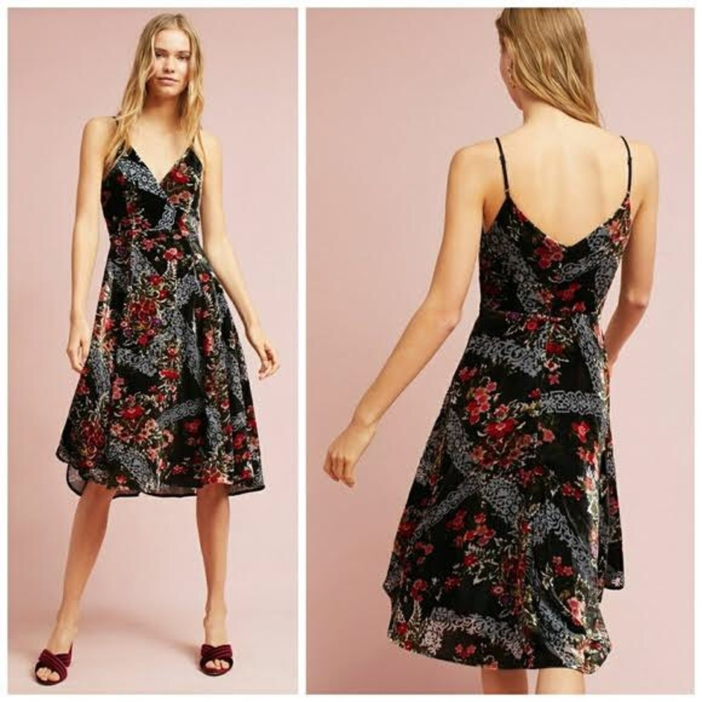 Anthropologie Eri + Ali Velvet Slip Dress